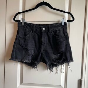 NWOT Black Jean Shorts Size 2